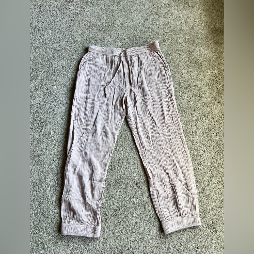 YFB Young Fabulous Broke Size M Blush Gauze Pull On Pants Jogger Coastal Beach